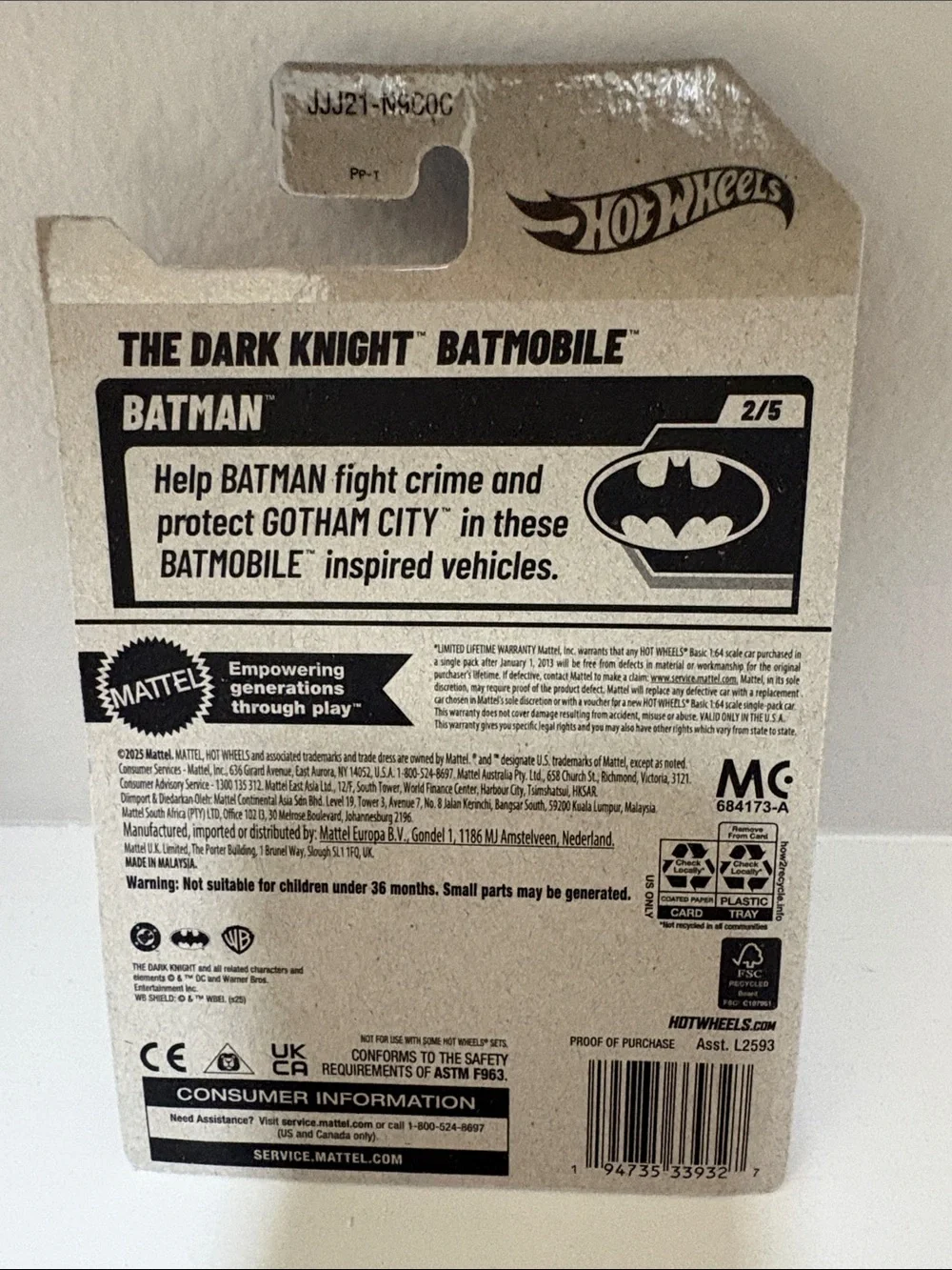 NWT Mattel Hot Wheels Batman The “Dark Knight” Batmobile